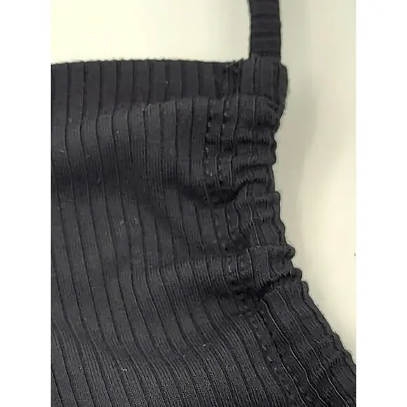 Wilfred Merci Tank Top Black Halter Cropped Ribbed 2XS Max Stretch NWT - Picture 3 of 8